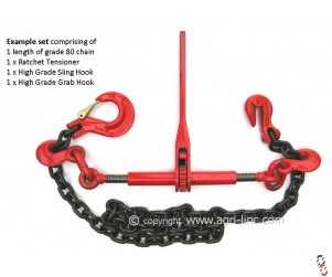 Loadbinder Chain Ratchet Set 5 metre - 08 Tonne