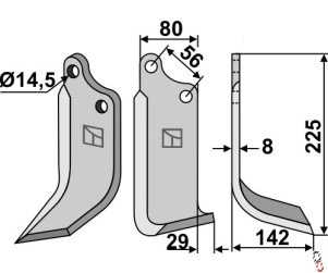 Maschio / Perugini	Rotavator Bed Tiller Tine Blade	OE.	M01110426