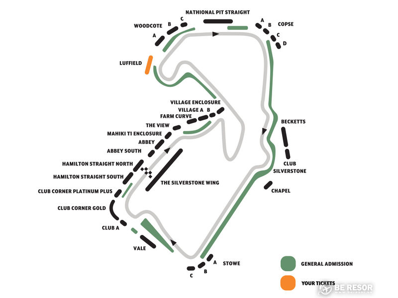 F1 karta England Luffield