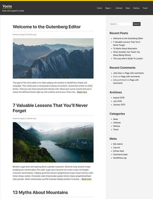 Yocto WordPress Theme screenshot