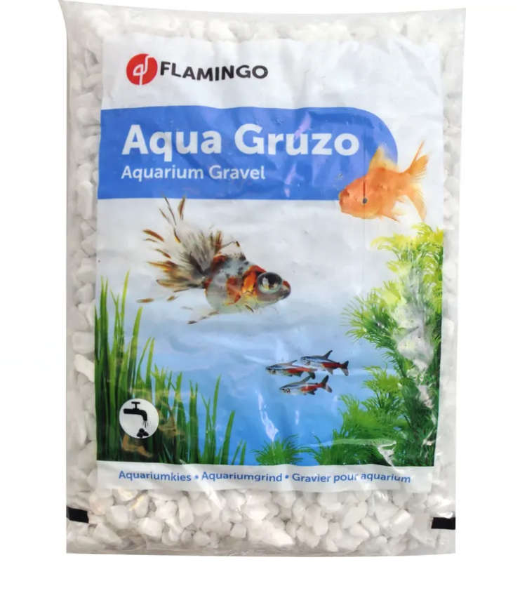 Gravier Gruzo blanc 1 kg pour aquarium Flamingo