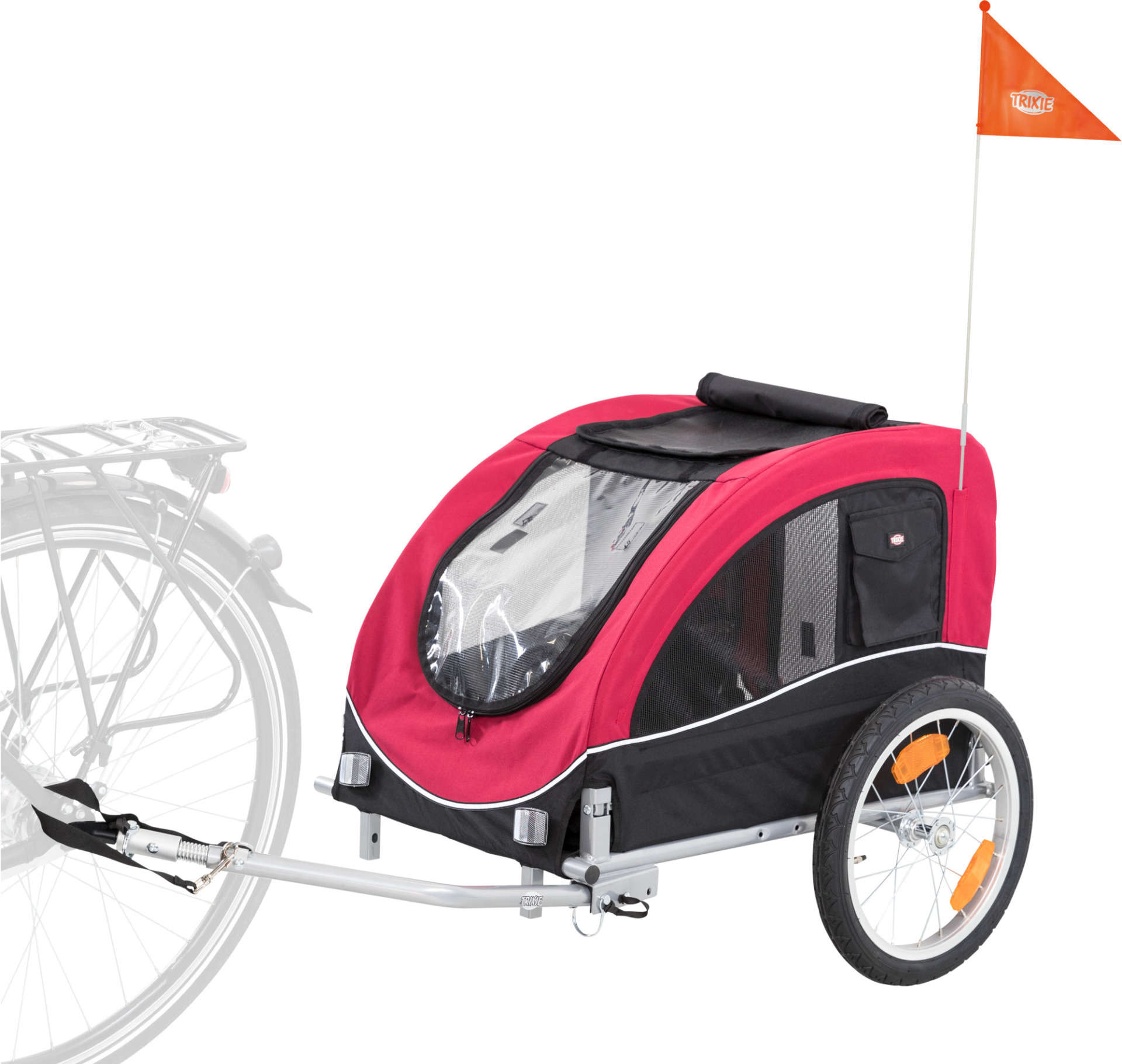 Remorque vélo pliante pour chien gris/orange