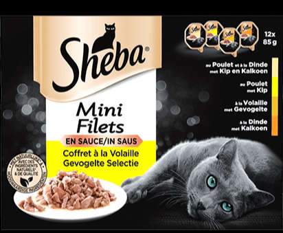 Pâtée pour chat Adulte Mini Filets en sauce à la volaille SHEBA