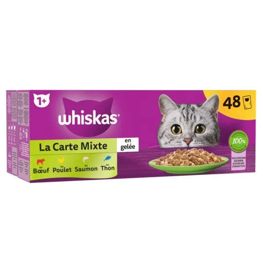 Whiskas 1+ Sélection de poissons en gelée