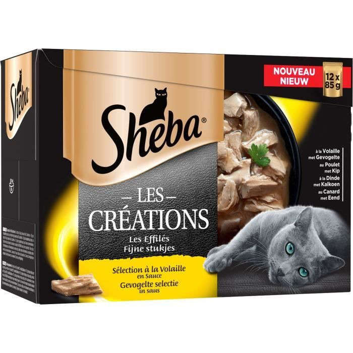 Sheba Pâté Chat Volaille Sachet Fraicheur 3 recettes en sauce