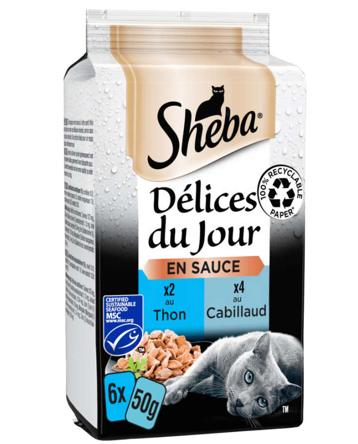 Nourriture pour chat Sheba Lot de 4 Sachets fraicheur en sauce