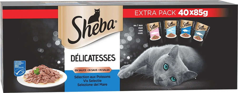Sheba Sachets fraîcheur Délicatesses aux poissons pour chat en