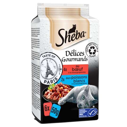 Sachets fraicheur pour chat Emincés en sauce viandes & poissons