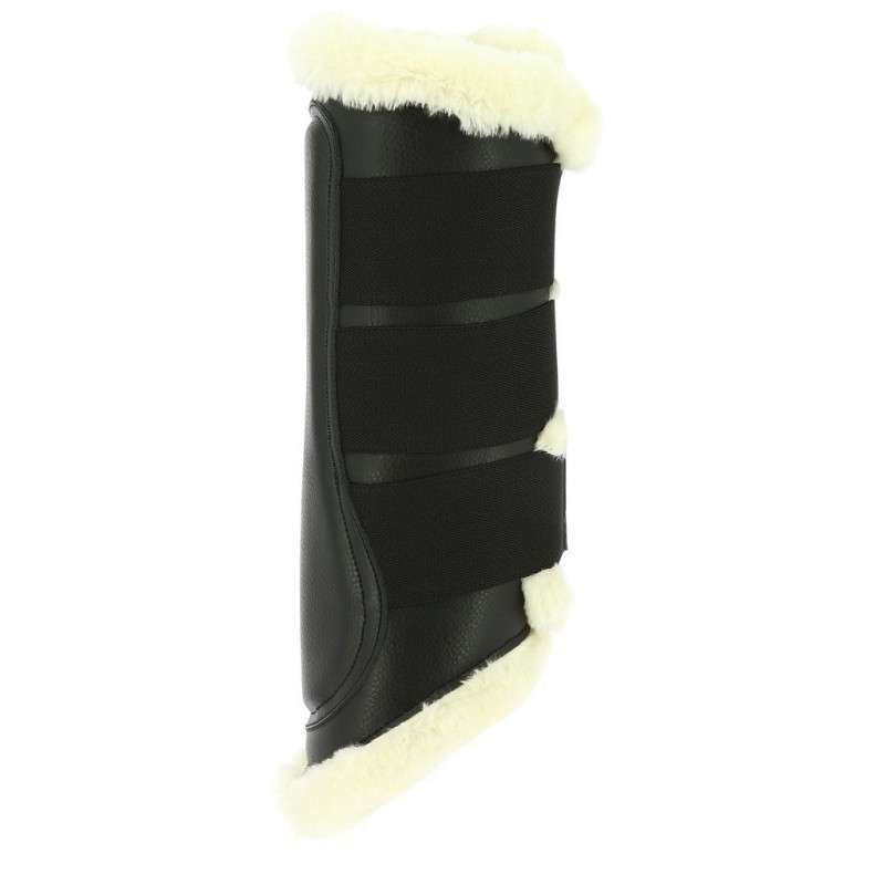 Guêtres Fermées NORTON Pour Cheval - Cuir Synthétique Doublure Mouton - Taille M, 3 Bandes Auto-agrippantes