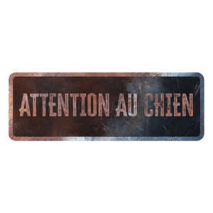 D&D - Plaque Attention au Chien avec Dogue Allemand - Blanc