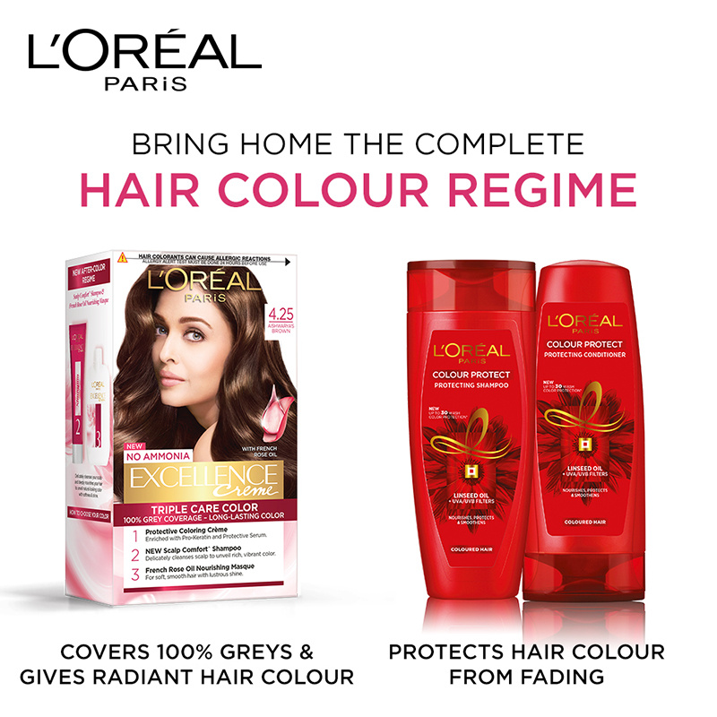 Loreal Paris Excellence Hair Color 425 Aishwarya S Brown Hair Colour: Shop  Loreal Paris Excellence Hair Color 425 Aishwarya S Brown Hair ColourOnline  at Best Price in India at H&G | Health and Glow