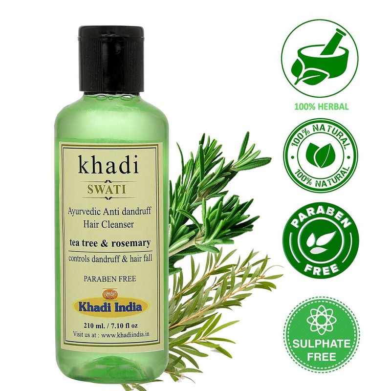 Buy Khadi Tea Tree And Rosemary Anti Dandruff Hair Cleanser 210ml | Health & Glow Buy Khadi Tea Tree And Rosemary Anti Dandruff Hair Cleanser 210ml | Health & Glow