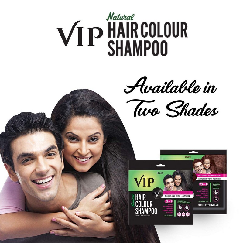 Buy Vip Hair Colour Shampoo Brown 20ml online at best price in India   Health  Glow