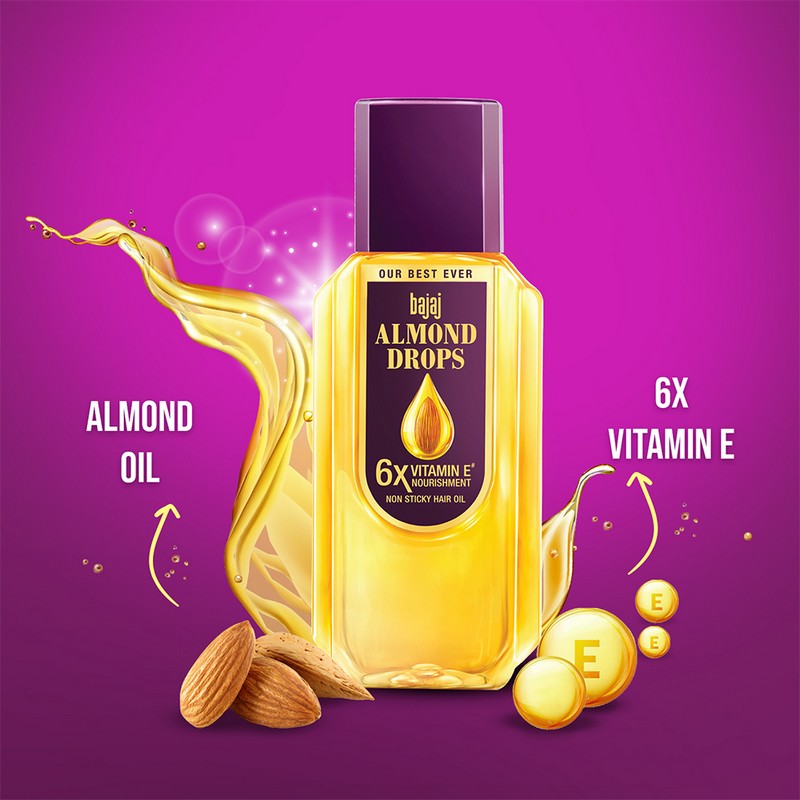 Bajaj Almond Drops Non Sticky Hair oil With Vitamin E Review