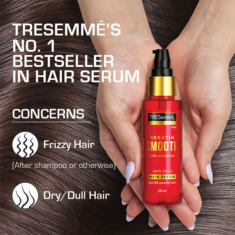 Buy TRESemme Keratin Smooth With Argan Oil Anti-Frizz Hair Serum 50ml | Health & Glow Buy TRESemme Keratin Smooth With Argan Oil Anti-Frizz Hair Serum 50ml | Health & Glow