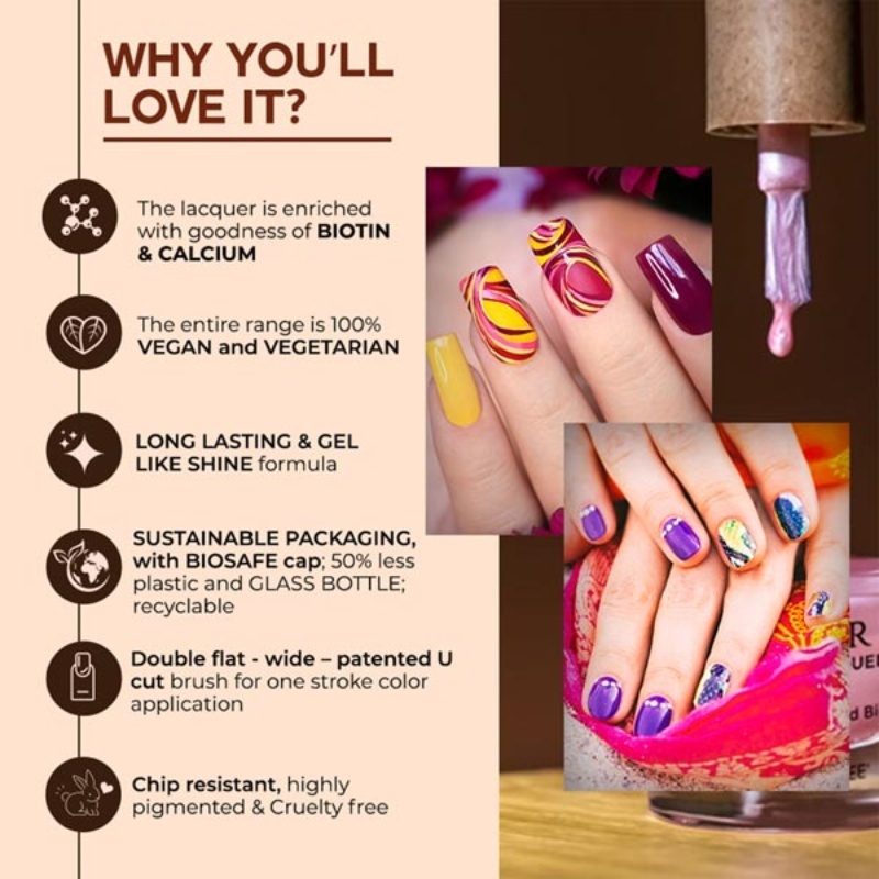 Buy Colorbar Vegan Nail Lacquer Super Dry 8ml | Health & Glow Buy Colorbar Vegan Nail Lacquer Super Dry 8ml | Health & Glow