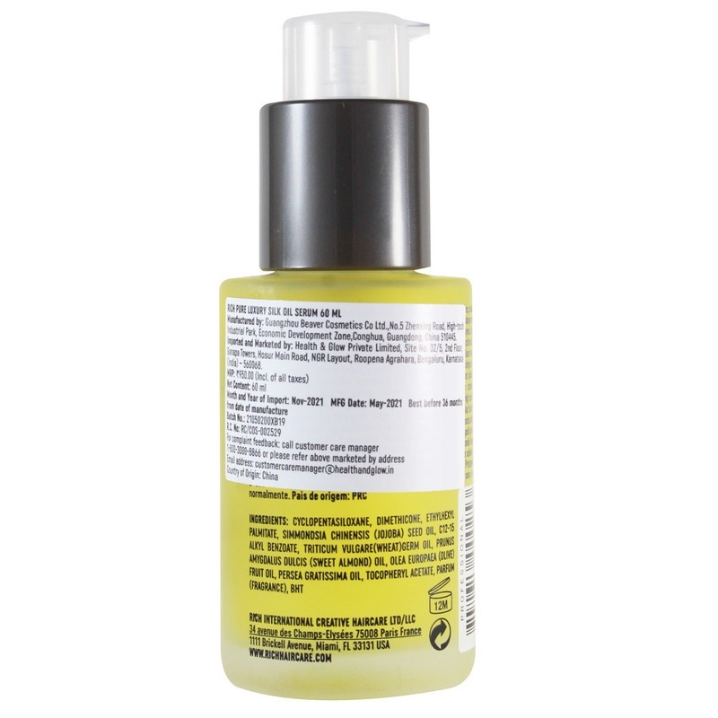 Buy Rich Pure Luxury Silk Oil Serum 60 ml | Health & Glow Buy Rich Pure Luxury Silk Oil Serum 60 ml | Health & Glow