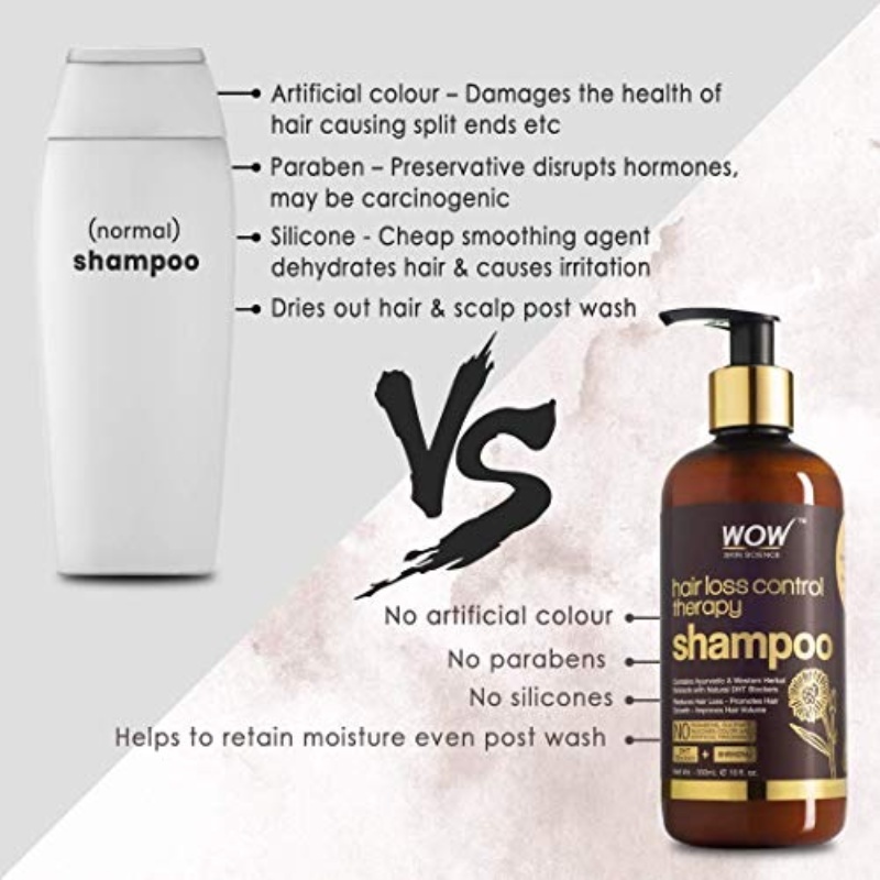 Buy Wow Skin Science Hair Loss Control Therapy Shampoo 300ml | Health & Glow Buy Wow Skin Science Hair Loss Control Therapy Shampoo 300ml | Health & Glow