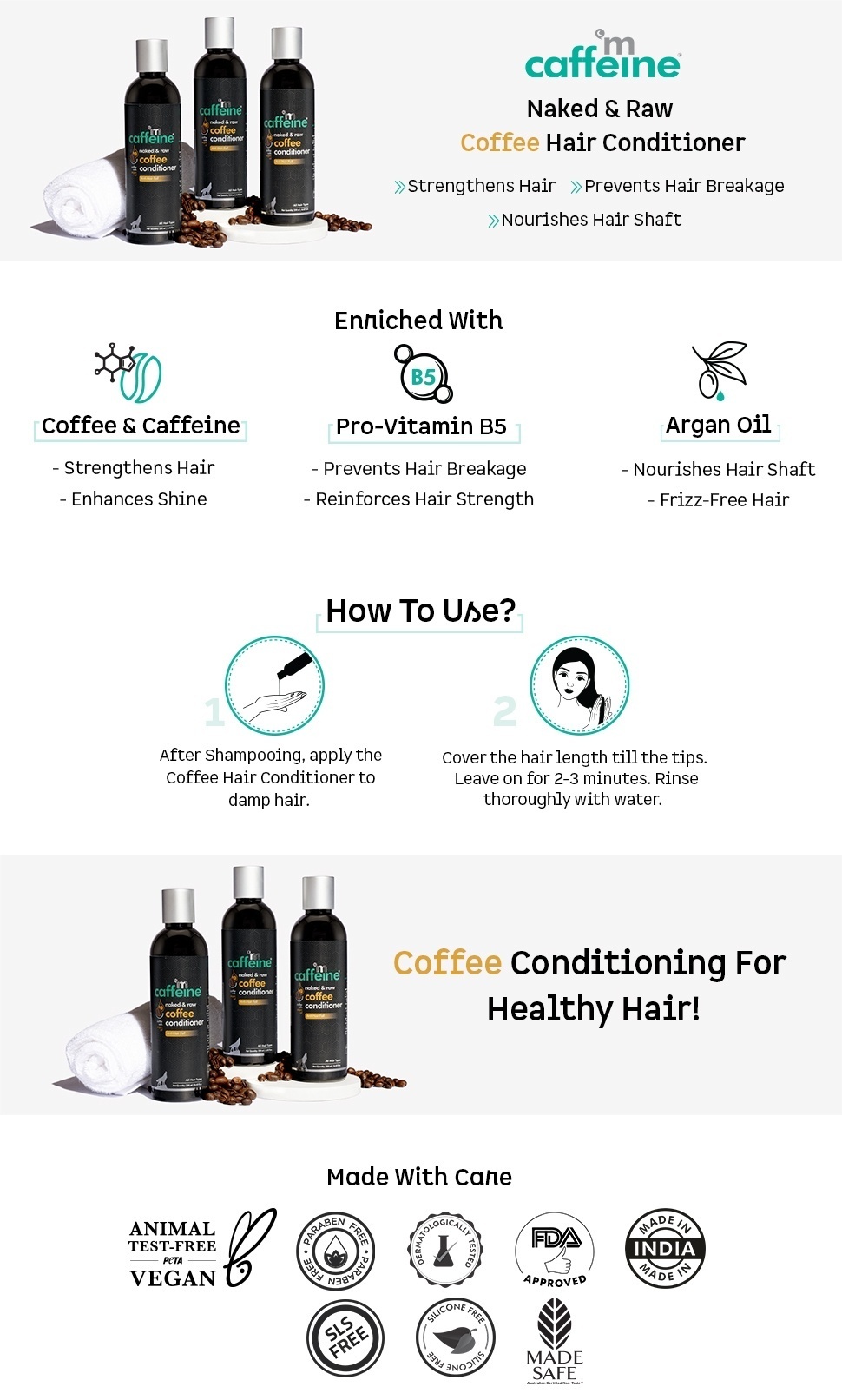 Buy mCaffeine Hair Fall Control Coffee Hair Conditioner For Women & Men  Paraben & Sulfate Free 50ml | Health & Glow