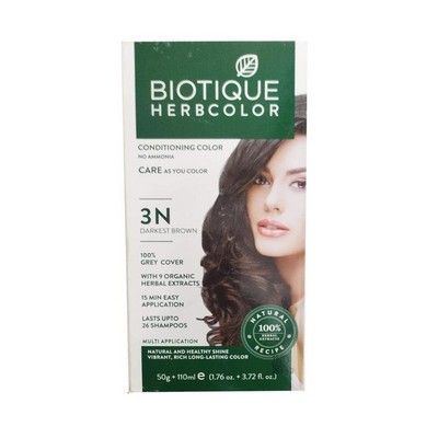 Buy Biotique Herbcolor Hair Colour Natural Black 1N 50gm110ml online at  best price in India  Health  Glow