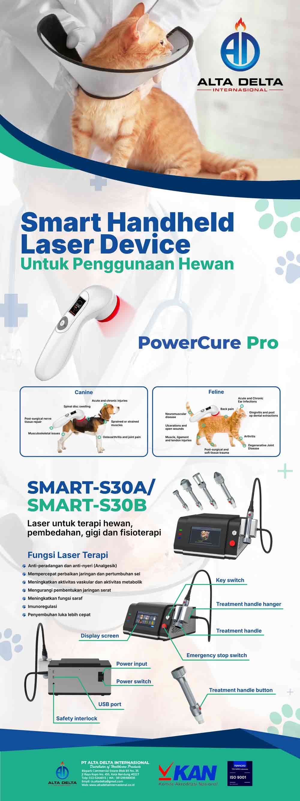 Konsep desain roll banner produk Altadelta Smart Handheld Laser Device