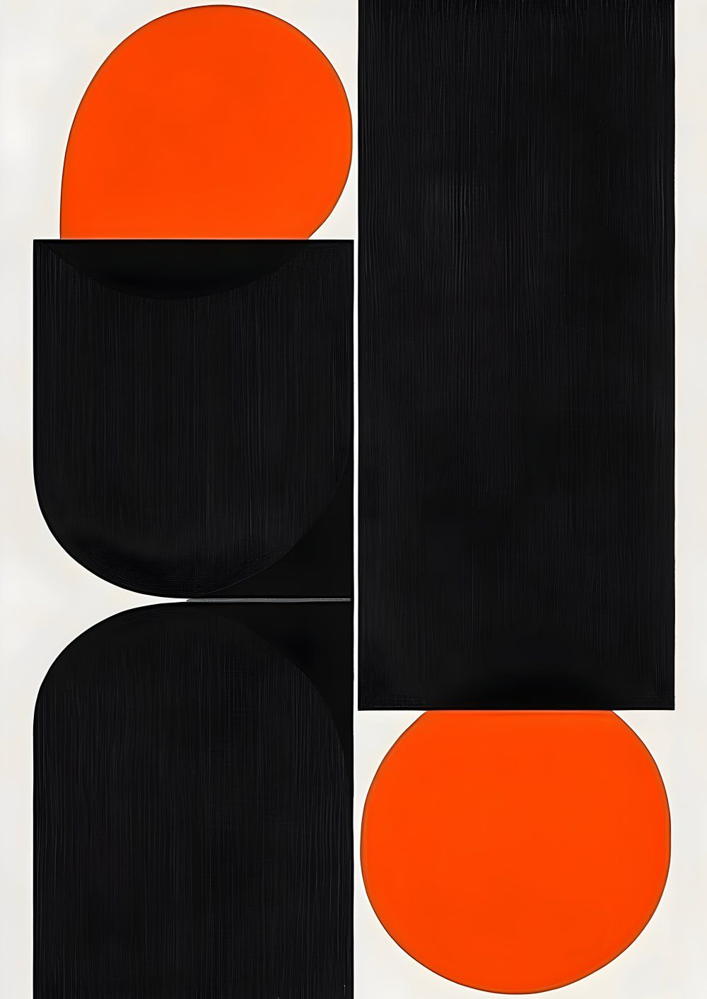 Konten Bingkai Geometris Abstrak dengan Lingkaran Hitam dan Orange