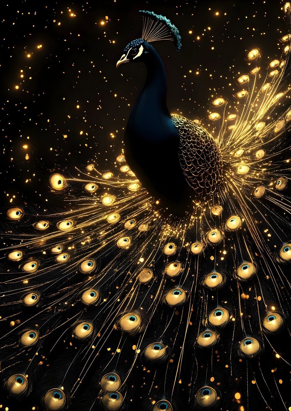 Konten Burung Peacock dengan Rantai
