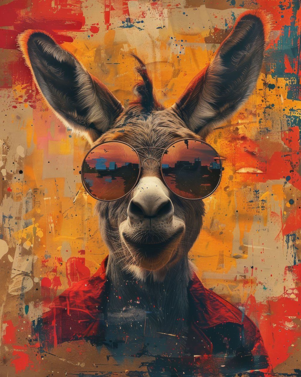 Konten Donkey Wearing Sunglasses