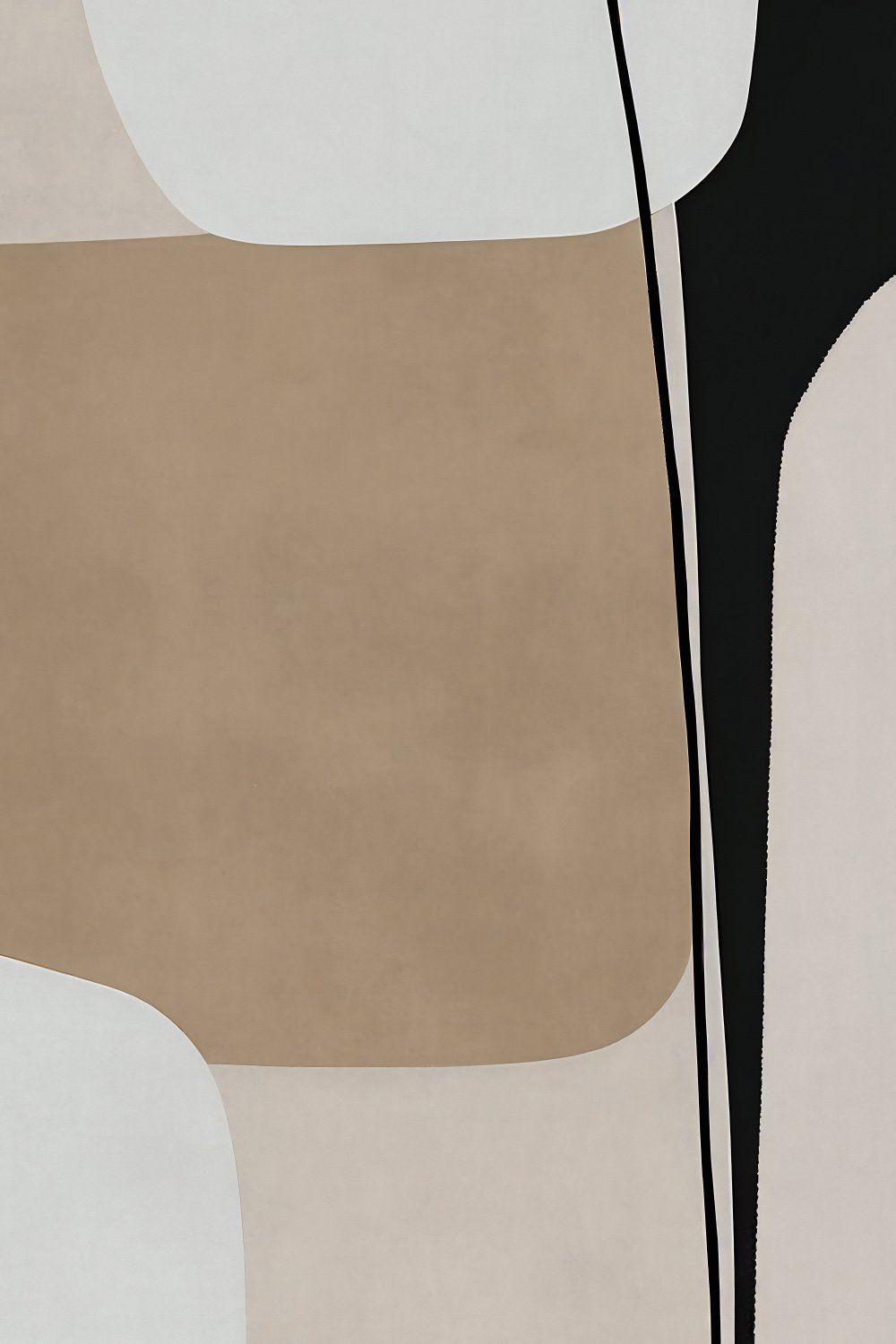 Konten Geometris Abstrak Beige dan Hitam