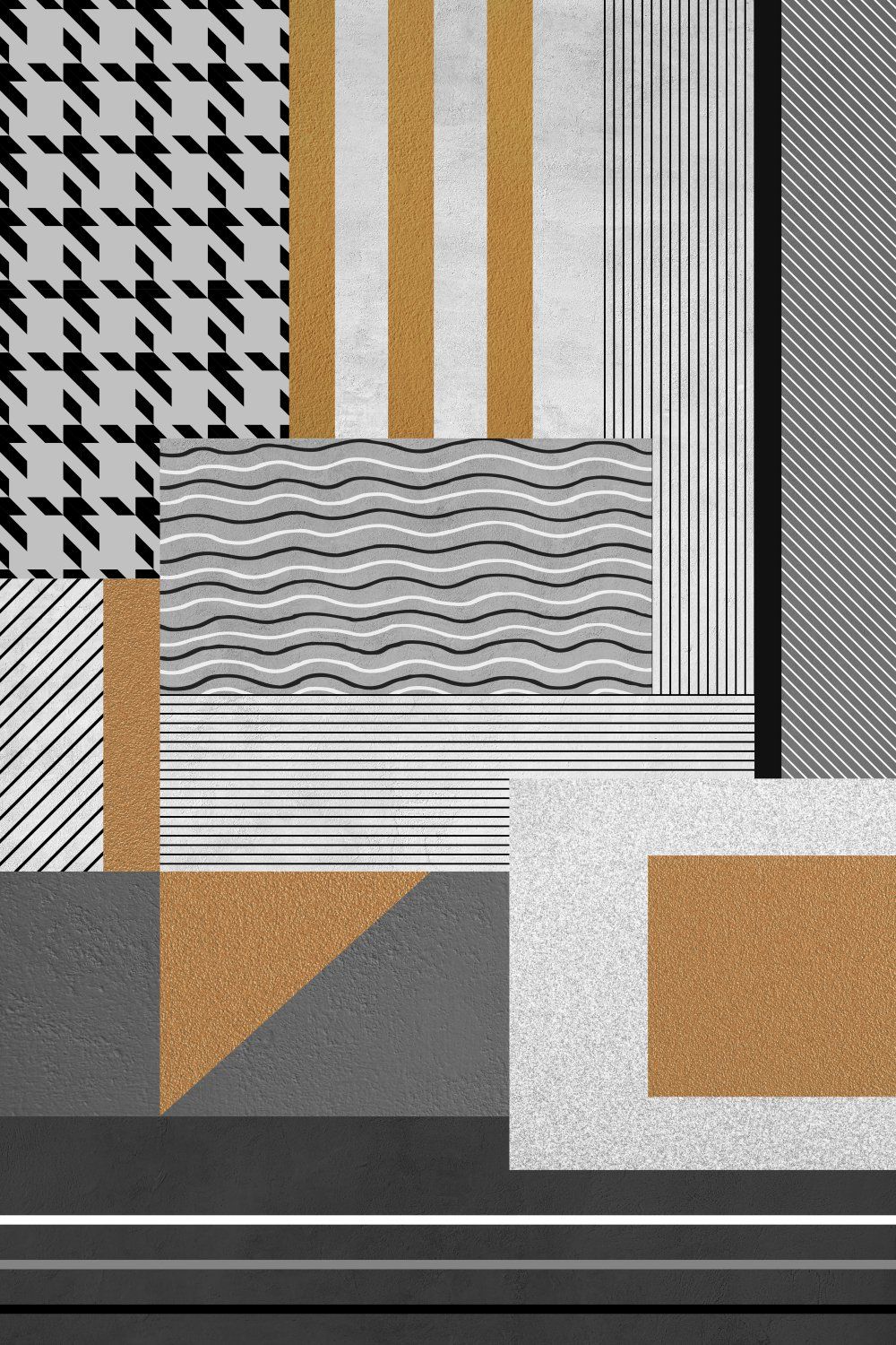 Konten Geometris Hitam Putih