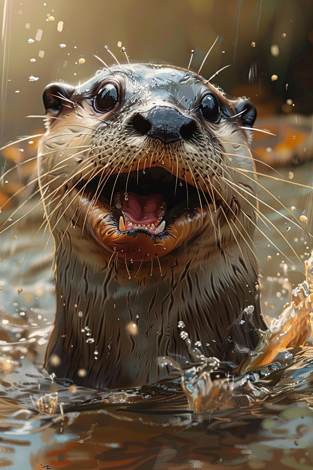 Konten Otter Swimming In Water