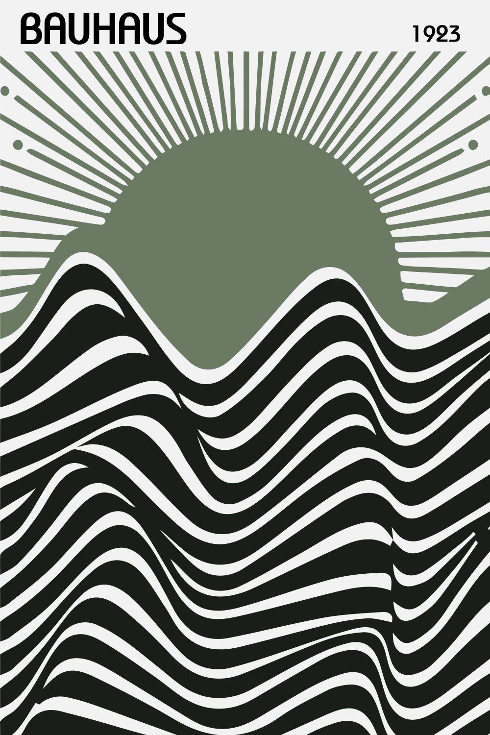 Konten Poster Bauhaus dengan Desain Abstrak