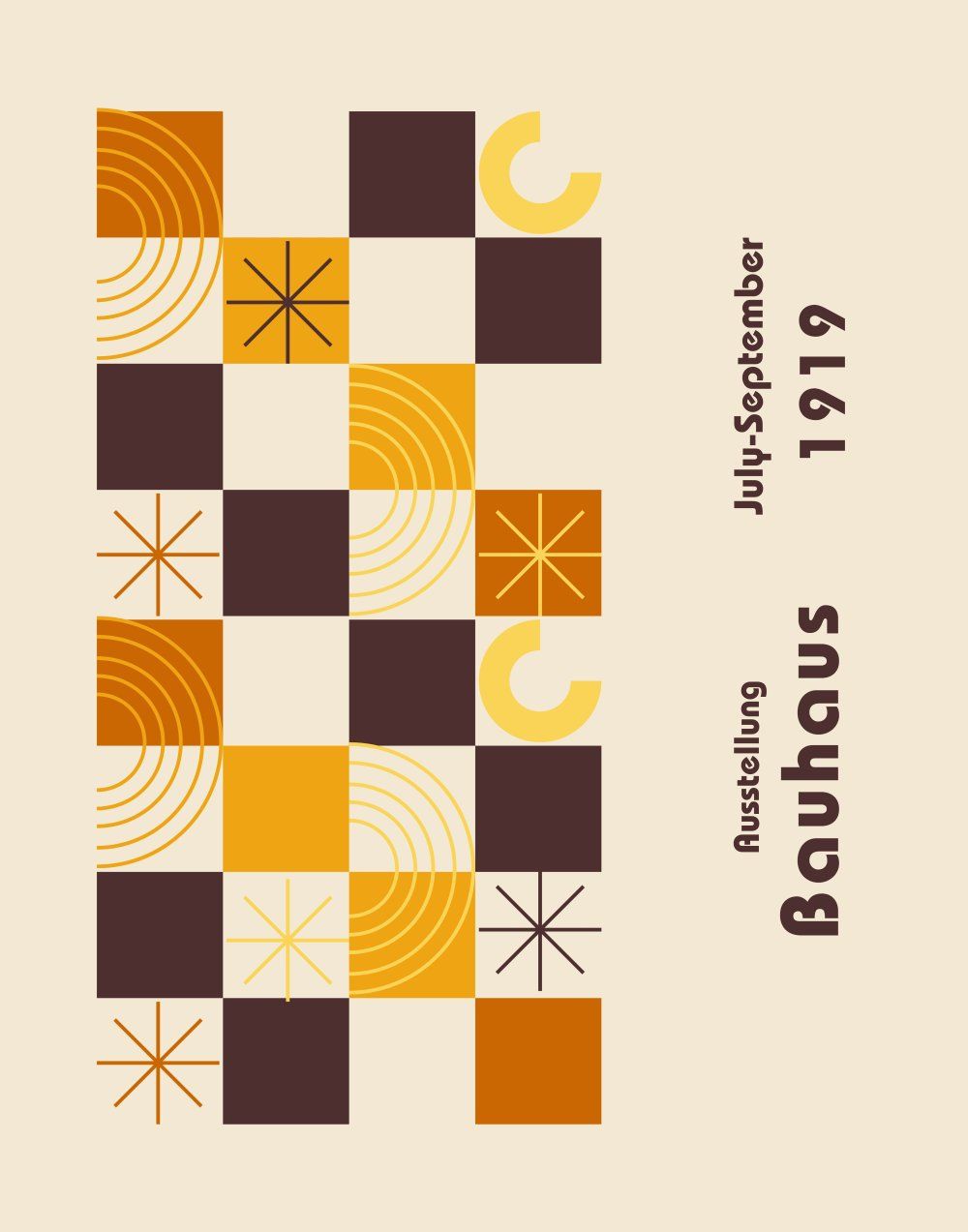 Konten Poster Bauhaus dengan Desain Retro