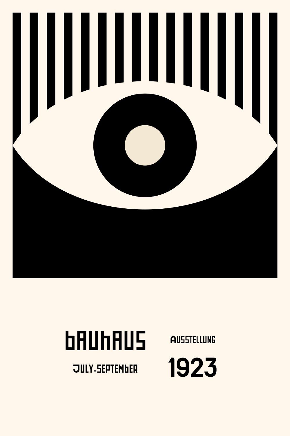Konten Poster Bauhaus dengan Warna Hitam dan Putih