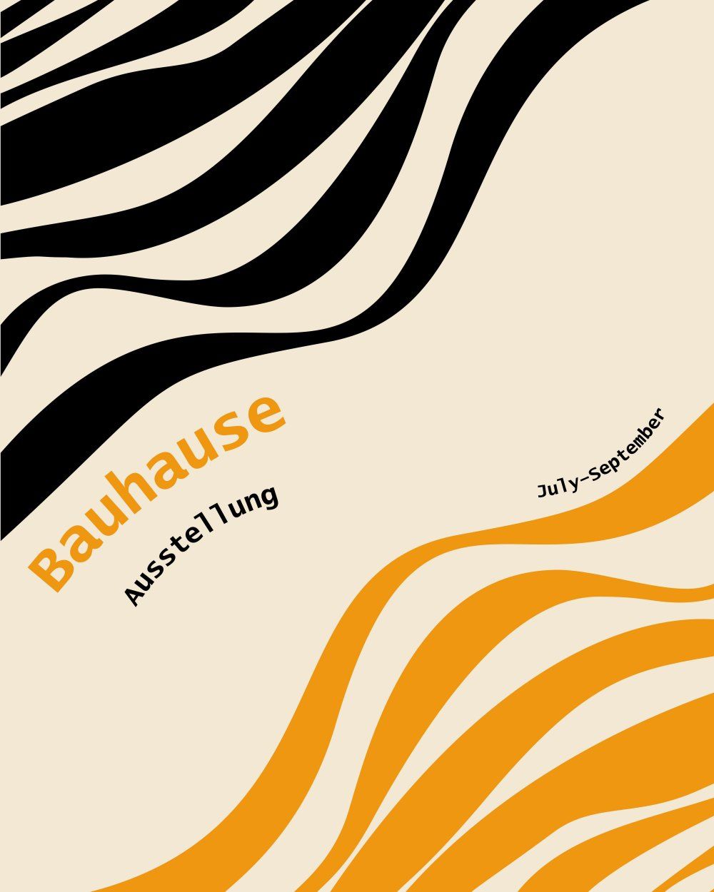 Konten Poster Bauhaus dengan Warna Zebra