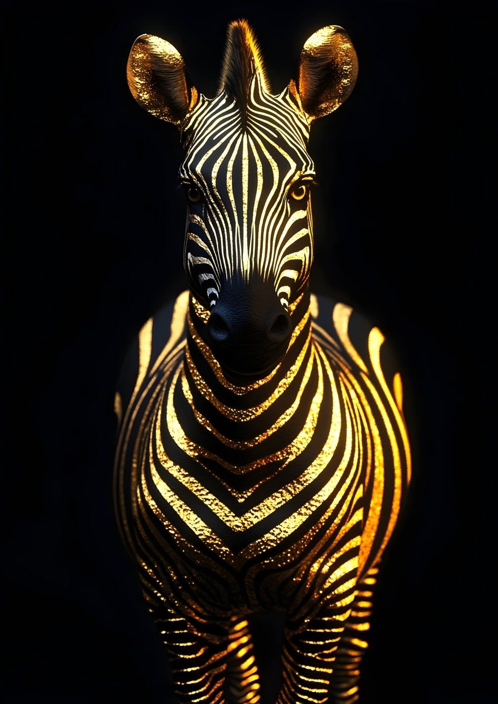 Konten Zebra dengan Warna Hitam dan Putih
