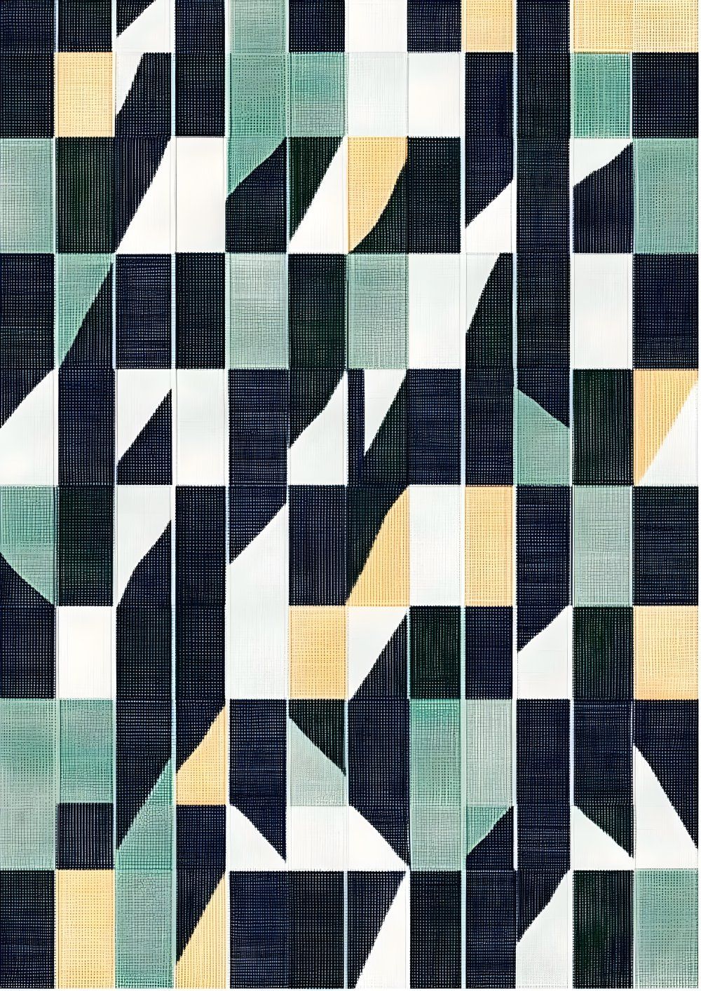 Konten Geometris Hitam Putih Hijau