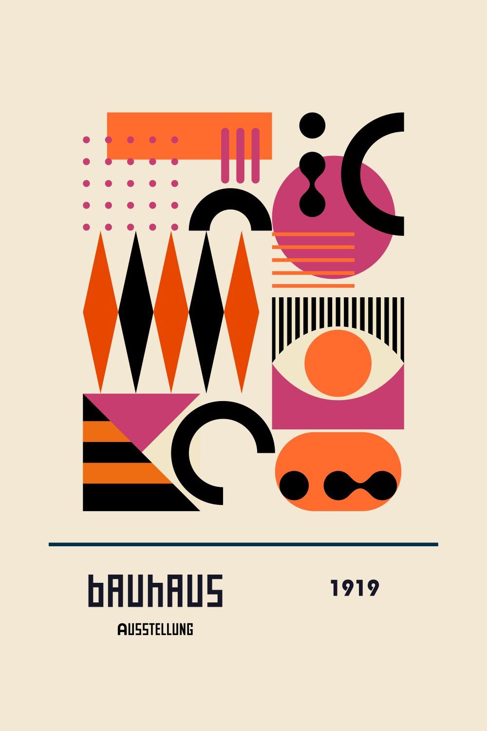 Konten Poster Abstrak dengan Desain Geometri