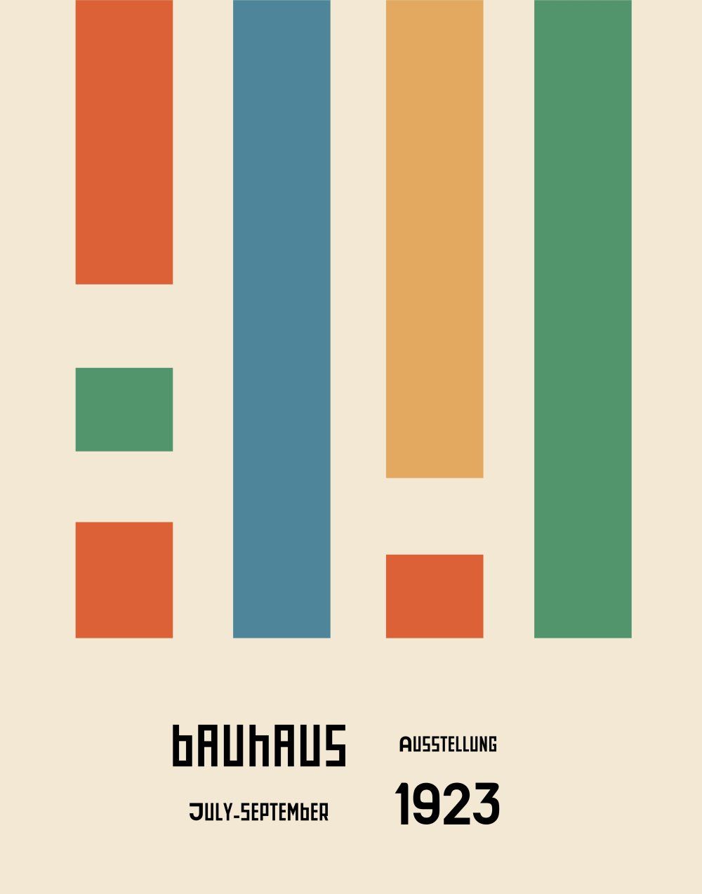Konten Poster Bauhaus dengan Desain Retro