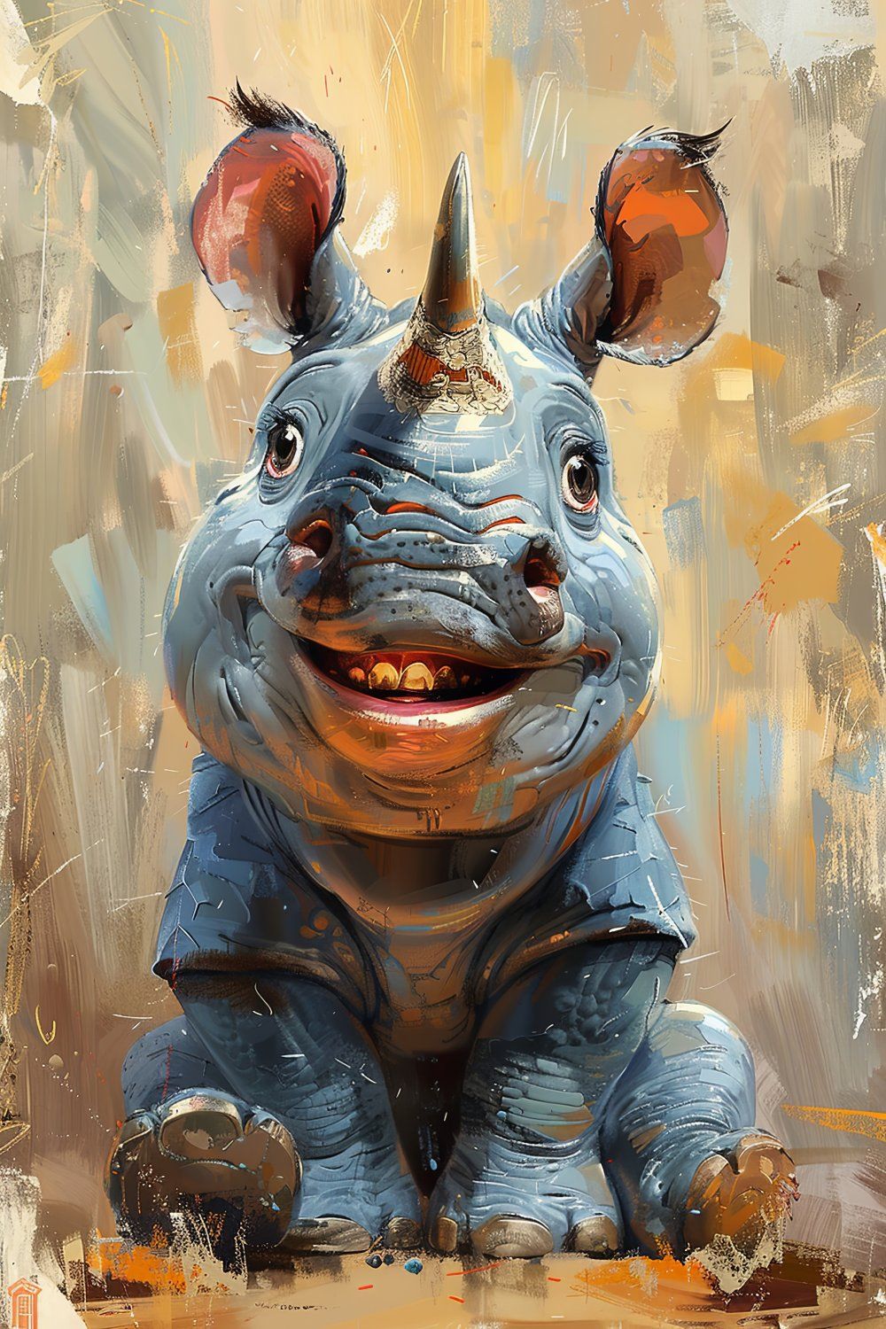 Konten Rhino dengan Nyeri Merah