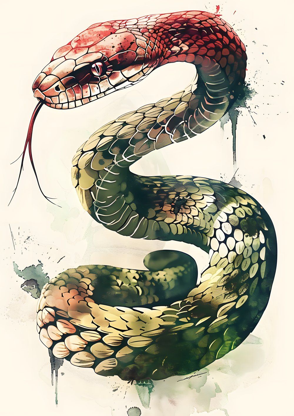 Konten Snake dengan Wajah Manusia