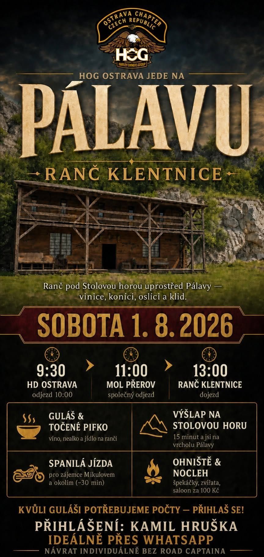 HOG OSTRAVA JEDE NA PÁLAVU