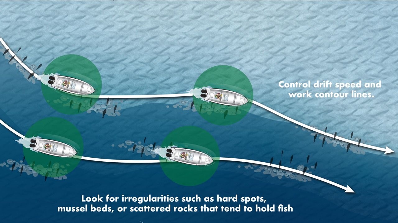 B3200 Drifting Contour Lines for Groundfish — Eldridge Shoal