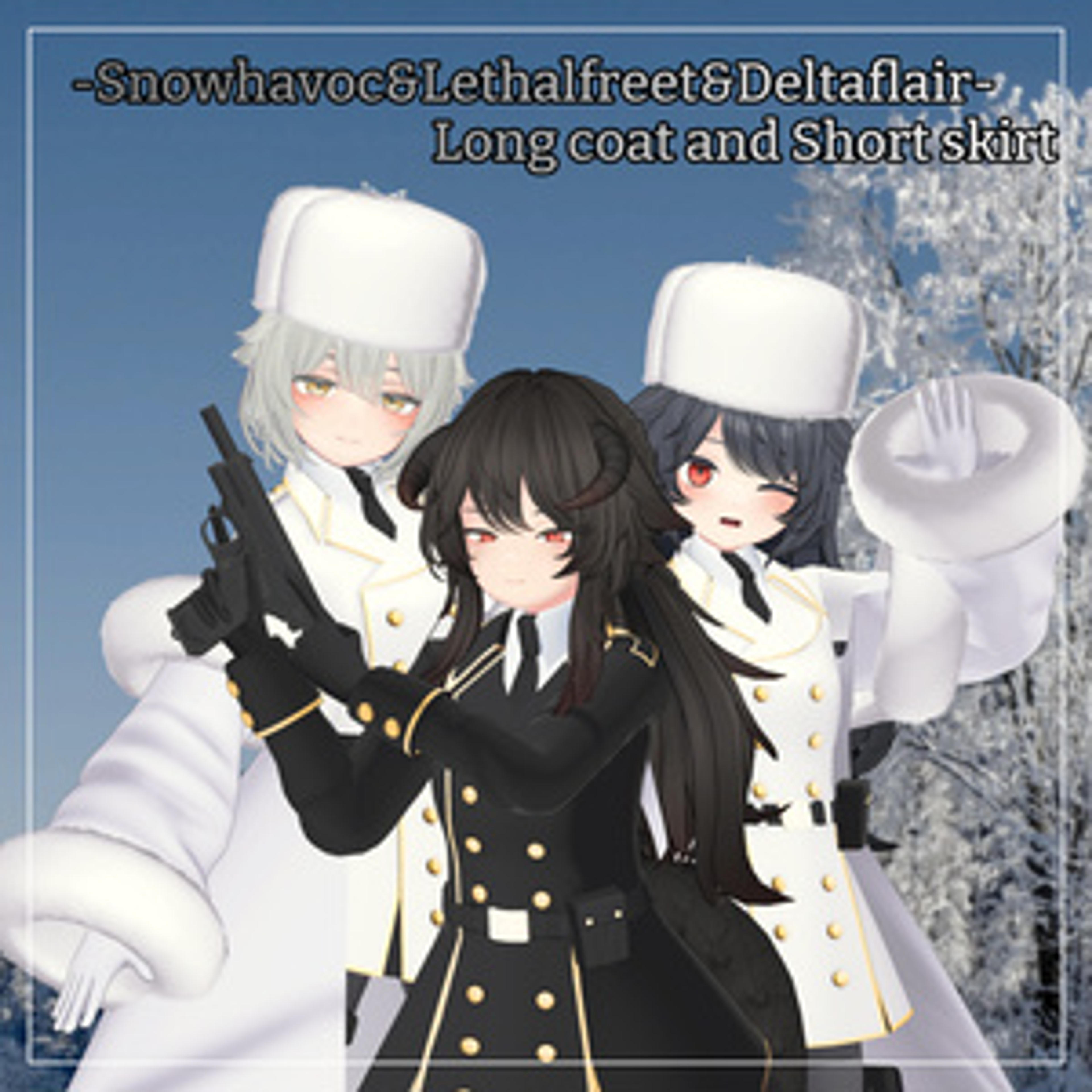スノーハヴォック&リーサルフリート&デルタフレア対応衣装【Long coat and Short skirt】
