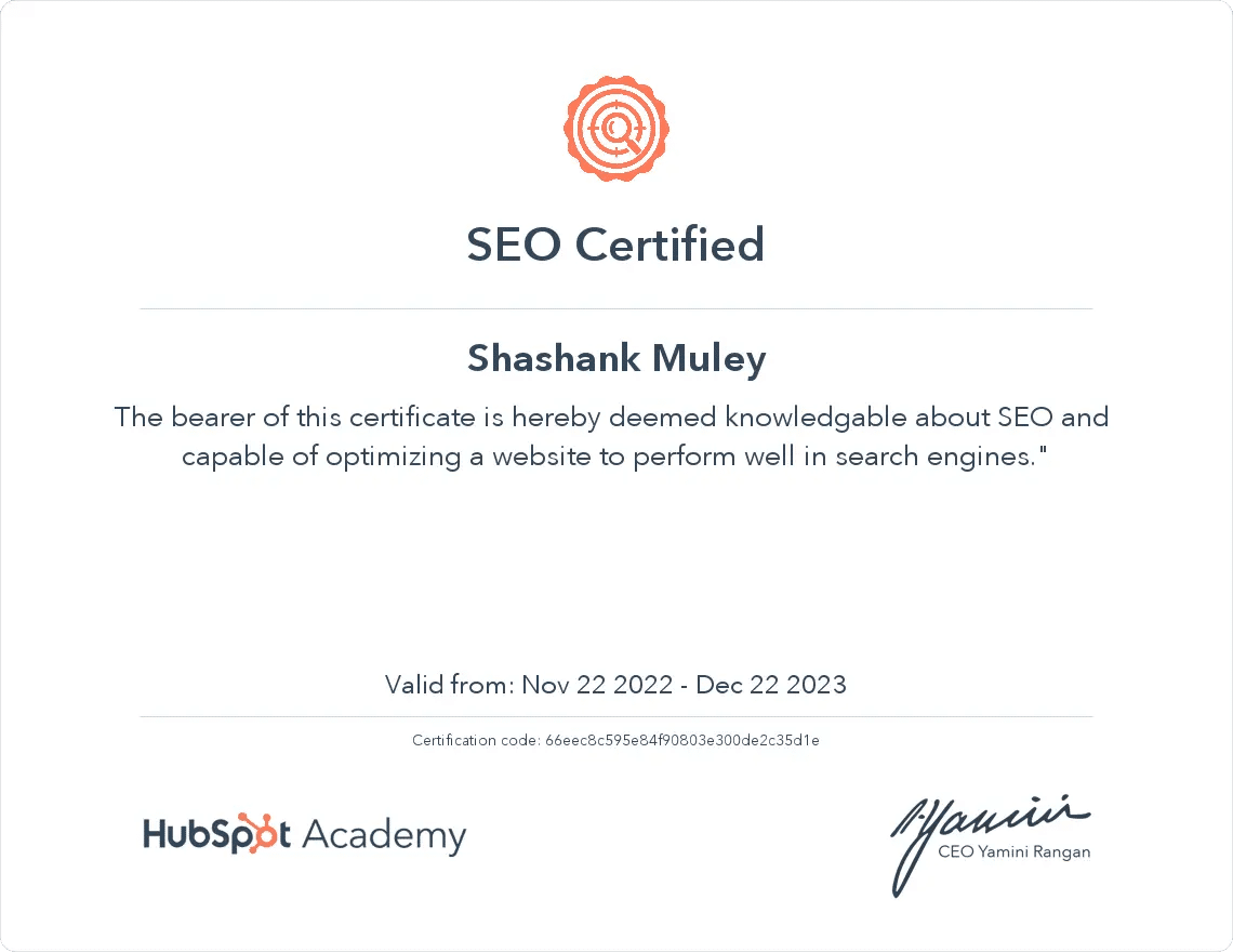 SEO Certified