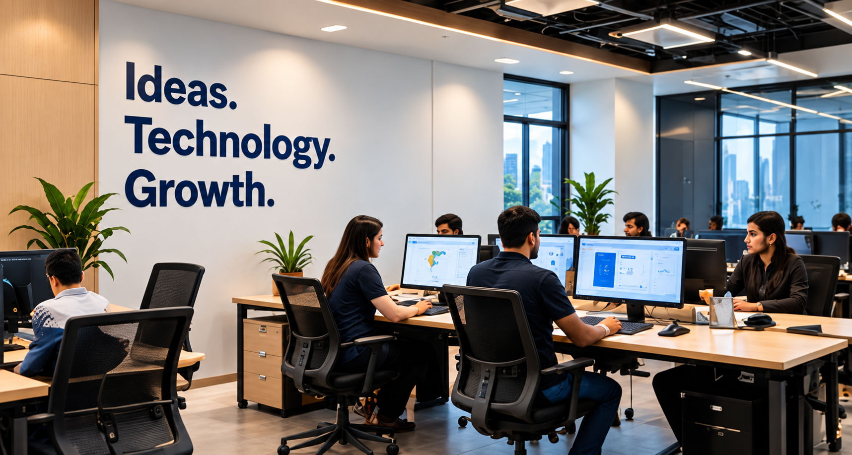 Webgram team working in the office