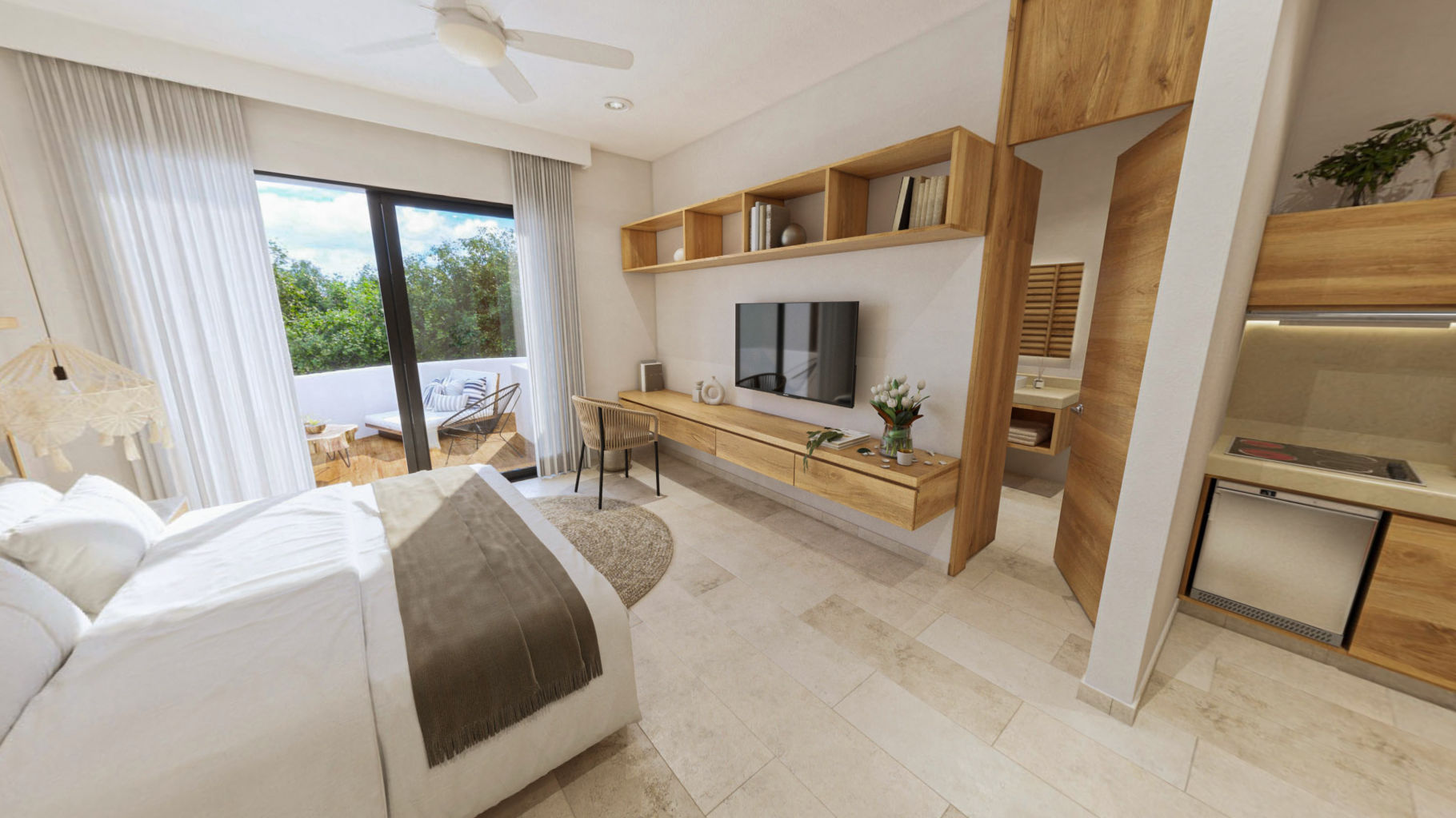 1BR 1BA, Studio with Pool, Hunab Residences, Tulum