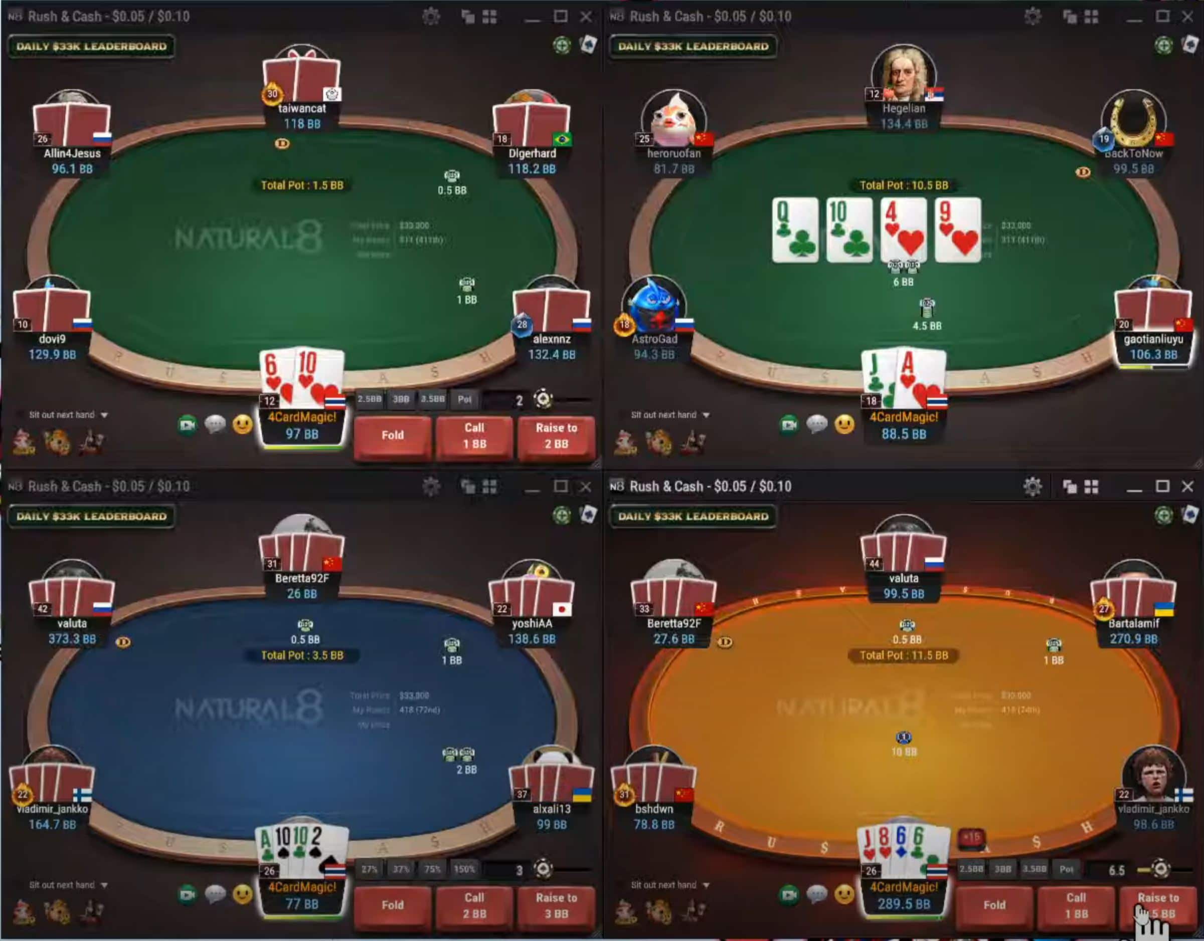 Jogue Rush & Cash Fast Fold Jogos de Poker Online