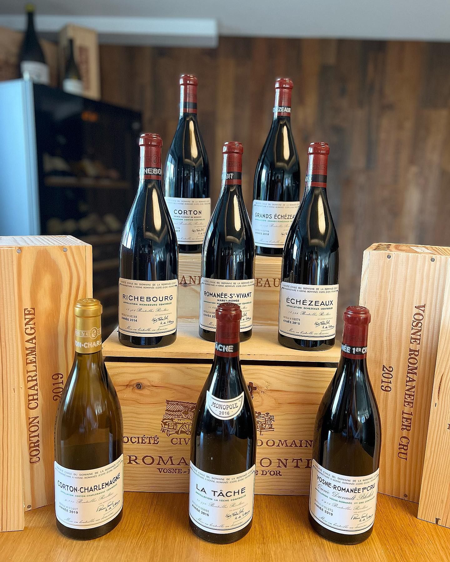 一組珍貴的羅曼尼·康帝（DRC）紅酒