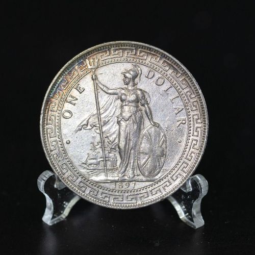 一枚帶有精美包漿的英國貿易銀元「站洋」